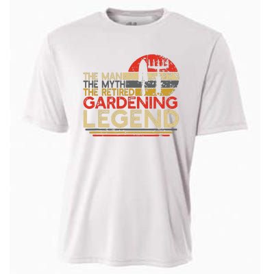 Gardener Retirement Gift The Man Myth Retired Gardening Legend Cooling Performance Crew T-Shirt