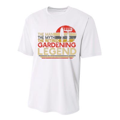 Gardener Retirement Gift The Man Myth Retired Gardening Legend Performance Sprint T-Shirt