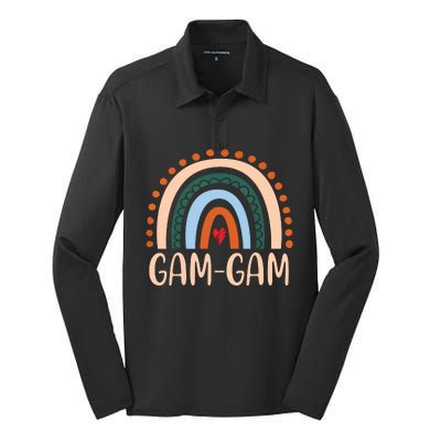 GamGam Rainbow Grandma Cute Mothers Day Funny Gam Gam Silk Touch Performance Long Sleeve Polo