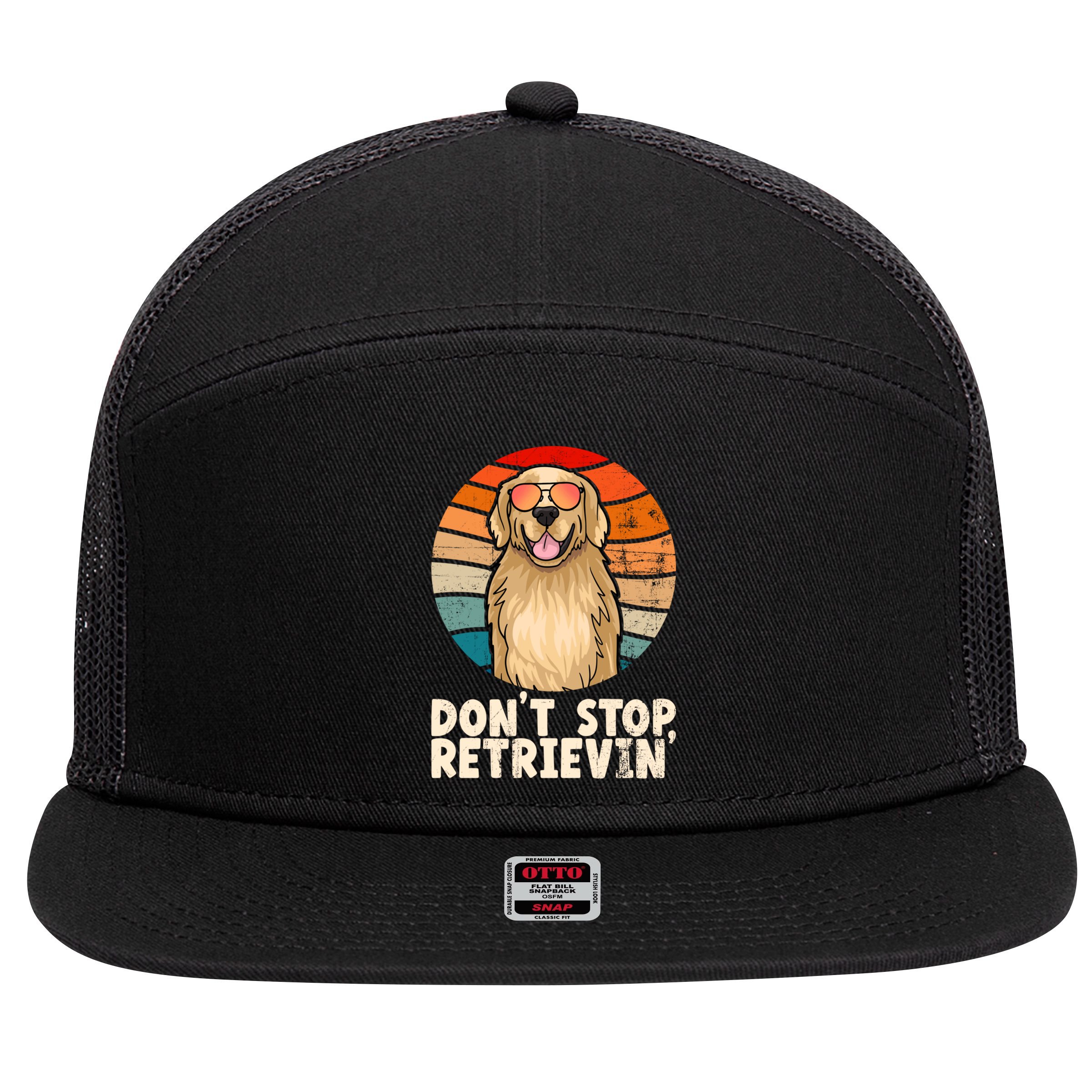 Golden Retriever Gift Dont Stop Retrievin Tee Golden Meaningful Gift 7 Panel Mesh Trucker Snapback Hat