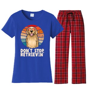 Golden Retriever Gift Dont Stop Retrievin Tee Golden Meaningful Gift Women's Flannel Pajama Set