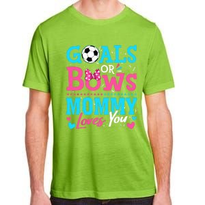 Gender Reveal Goals Or Bows Mommy Loves You Soccer Adult ChromaSoft Performance T-Shirt