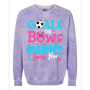 Gender Reveal Goals Or Bows Mommy Loves You Soccer Colorblast Crewneck Sweatshirt