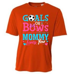 Gender Reveal Goals Or Bows Mommy Loves You Soccer Cooling Performance Crew T-Shirt