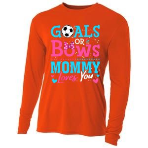 Gender Reveal Goals Or Bows Mommy Loves You Soccer Cooling Performance Long Sleeve Crew