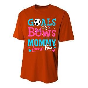 Gender Reveal Goals Or Bows Mommy Loves You Soccer Performance Sprint T-Shirt