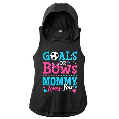 Gender Reveal Goals Or Bows Mommy Loves You Soccer Ladies PosiCharge Tri-Blend Wicking Draft Hoodie Tank