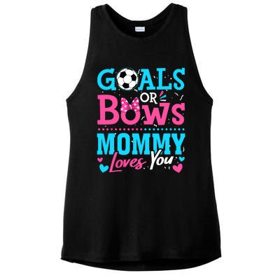 Gender Reveal Goals Or Bows Mommy Loves You Soccer Ladies PosiCharge Tri-Blend Wicking Tank