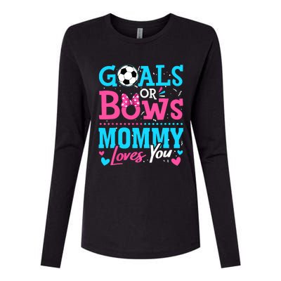 Gender Reveal Goals Or Bows Mommy Loves You Soccer Womens Cotton Relaxed Long Sleeve T-Shirt