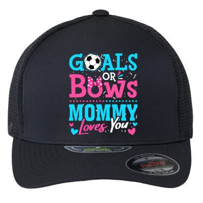 Gender Reveal Goals Or Bows Mommy Loves You Soccer Flexfit Unipanel Trucker Cap