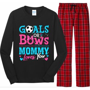 Gender Reveal Goals Or Bows Mommy Loves You Soccer Long Sleeve Pajama Set