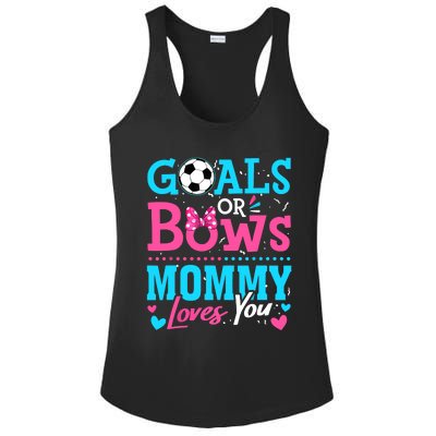 Gender Reveal Goals Or Bows Mommy Loves You Soccer Ladies PosiCharge Competitor Racerback Tank