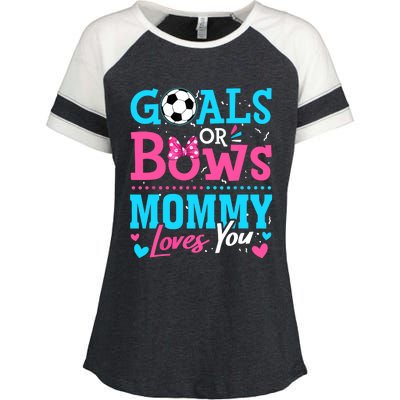 Gender Reveal Goals Or Bows Mommy Loves You Soccer Enza Ladies Jersey Colorblock Tee