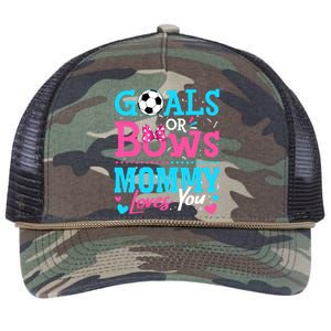 Gender Reveal Goals Or Bows Mommy Loves You Soccer Retro Rope Trucker Hat Cap