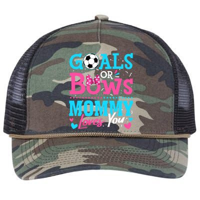 Gender Reveal Goals Or Bows Mommy Loves You Soccer Retro Rope Trucker Hat Cap