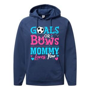 Gender Reveal Goals Or Bows Mommy Loves You Soccer Performance Fleece Hoodie