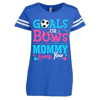 Gender Reveal Goals Or Bows Mommy Loves You Soccer Enza Ladies Jersey Football T-Shirt