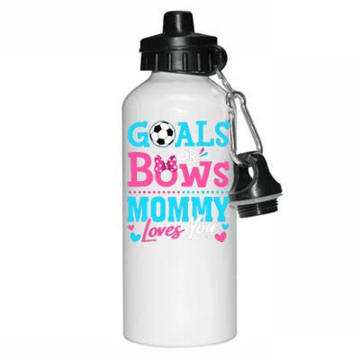 Gender Reveal Goals Or Bows Mommy Loves You Soccer Aluminum Water Bottle 