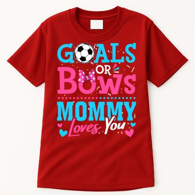Gender Reveal Goals Or Bows Mommy Loves You Soccer Tall T-Shirt