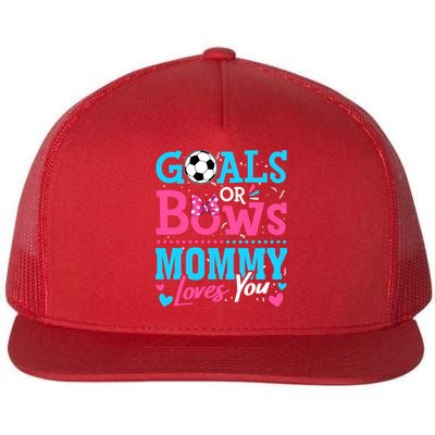Gender Reveal Goals Or Bows Mommy Loves You Soccer Flatbill Hat