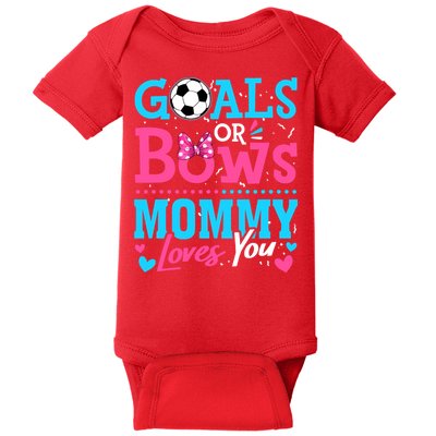 Gender Reveal Goals Or Bows Mommy Loves You Soccer Baby Bodysuit