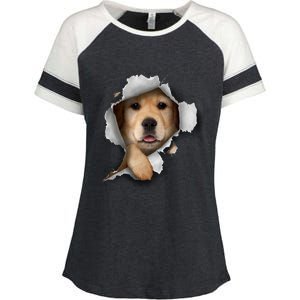 Golden Retriever Gift Golden Dog Gift For Dog Lovers Enza Ladies Jersey Colorblock Tee