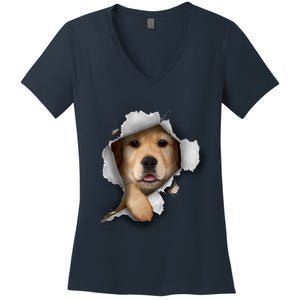 Golden Retriever Gift Golden Dog Gift For Dog Lovers Women's V-Neck T-Shirt