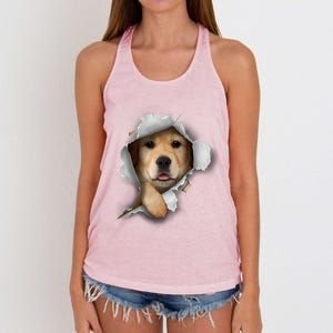 Golden Retriever Gift Golden Dog Gift For Dog Lovers Women's Knotted Racerback Tank