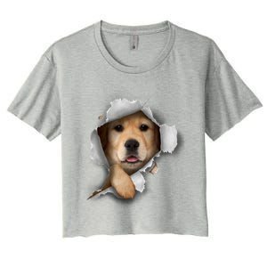 Golden Retriever Gift Golden Dog Gift For Dog Lovers Women's Crop Top Tee