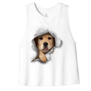 Golden Retriever Gift Golden Dog Gift For Dog Lovers Women's Racerback Cropped Tank