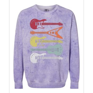 Guitar Retro Colorblast Crewneck Sweatshirt