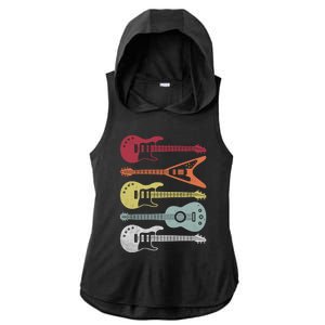 Guitar Retro Ladies PosiCharge Tri-Blend Wicking Draft Hoodie Tank