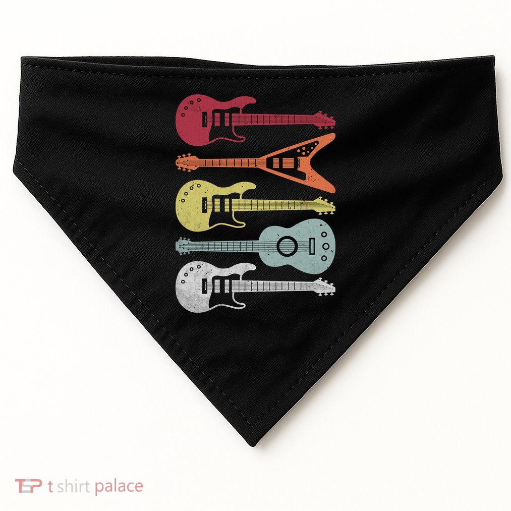 Guitar Retro USA-Made Doggie Bandana