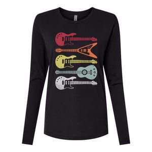 Guitar Retro Womens Cotton Relaxed Long Sleeve T-Shirt