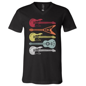 Guitar Retro V-Neck T-Shirt