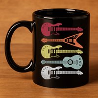 Guitar Retro 11oz C Handle Ceramic Mug
