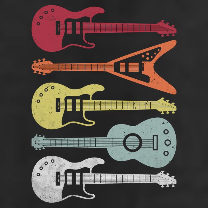 Guitar Retro 11oz C Handle Ceramic Mug
