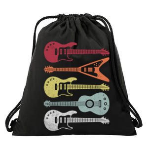 Guitar Retro Drawstring Bag