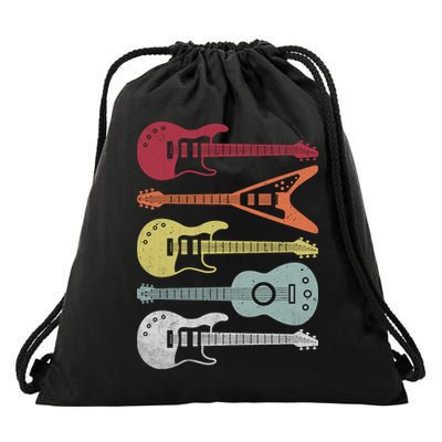 Guitar Retro Drawstring Bag