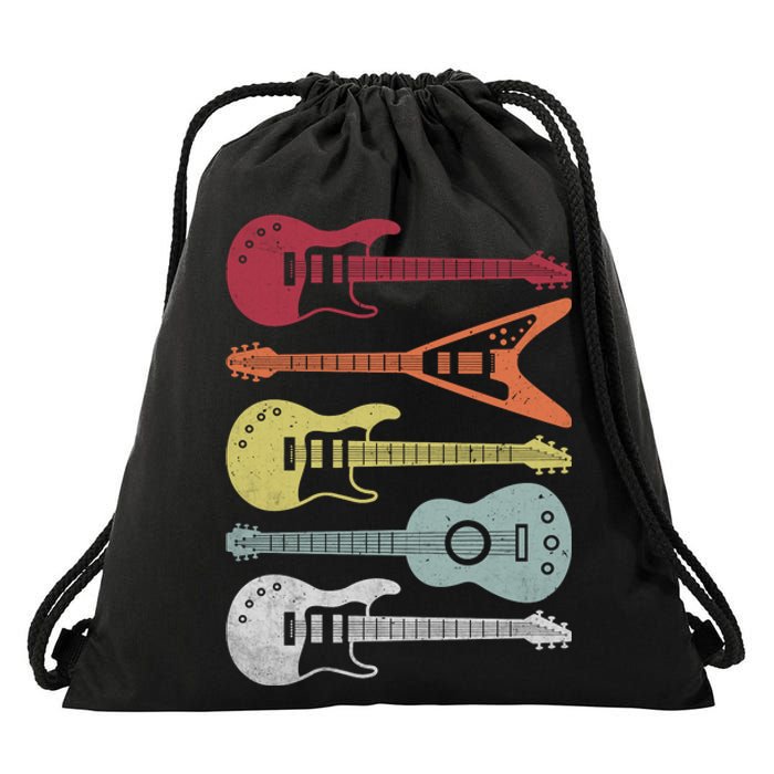 Guitar Retro Drawstring Bag