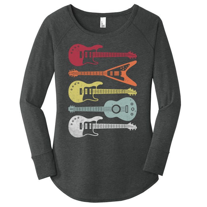 Guitar Retro Women's Perfect Tri Tunic Long Sleeve Shirt