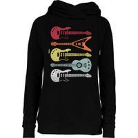 Guitar Retro Womens Funnel Neck Pullover Hood