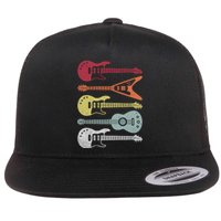 Guitar Retro Flat Bill Trucker Hat