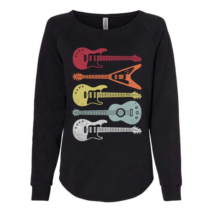 Guitar Retro Womens California Wash Sweatshirt