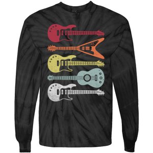 Guitar Retro Tie-Dye Long Sleeve Shirt