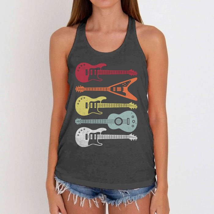 Guitar Retro Women's Knotted Racerback Tank