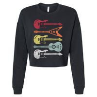 Guitar Retro Cropped Pullover Crew