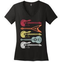 Guitar Retro Women's V-Neck T-Shirt