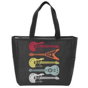 Guitar Retro Zip Tote Bag