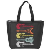 Guitar Retro Zip Tote Bag